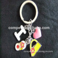 High Quality Zinc Alloy Colored Hot Sale bag and shoes keychain, Flip Flops Metal Pendants Keychains